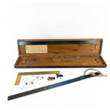 Antique Wooden Cased Trigonometer Drafting Tool