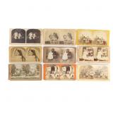 9 Stereo View Cards of Children
