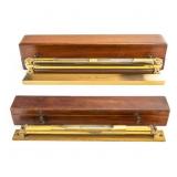 2 Antique Brass Spirit Levels Casartelli