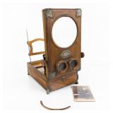 Victorian Folding Table Stereoscope & Card
