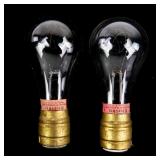 Pair Antique Shelby Carbon Light Bulbs