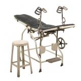 Antique Medical Exam Table & Stool