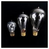 3 Antique Edison Filament Light Bulbs