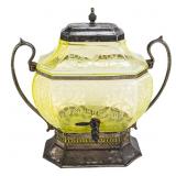 Cambridge Vaseline Glass Beverage Dispenser