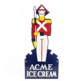 1930s ACME Ice Cream Quality Guard SSP Ad Sign TAG