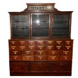 Turn of the Century Antique Oak Apothecary Cabinet