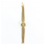 Ladies 14k Opal Accented Hidden Geneva Watch