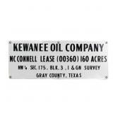 26" Kewanee Oil Well Lease SSP Advertising Sign