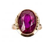 Ladies 14k Rasberry Red Ruby Statement Ring