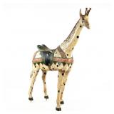 Vintage Heyn Carved Wood Carousel Giraffe