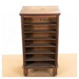 Oak Cylinder Record Cabinet