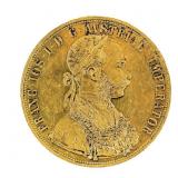 1915 Francis Joseph 4 Ducat Restrike Gold Coin