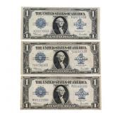 (3) 1923 $1 Silver Certificate Horse Blanket Bills