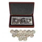 2015 1 OZ .999 Silver $100 Bill & 40% Half Dollars