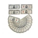 (23)Assorted 1928-1963 $5 Dollar Note Certificates