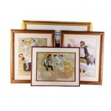 (4) Vintage Clown Prints