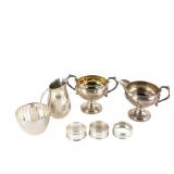 Assorted Sterling Stamped Dishes & Napkin Rings+