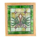 Vintage Stained Glass Framed Panel Window