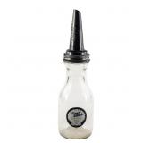 Silver Shell Motor Oil Hourglass Glass Oil Bottle