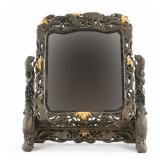 Ornate Meiji Squirrel & Grape Mirror