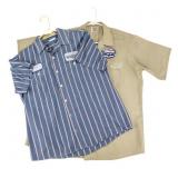 (2) Mobil Oil Gas Station Attendant Uniform Shirts