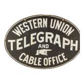 Western Union Telegraph DSP Oval Advertising Sign
