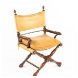 Empire Revival Tan Leather Directors Chair