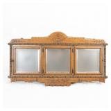 Wooden Triptych Folding Wall Mirror