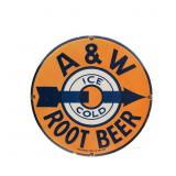 30" A&W ICE COLD Root Beer SSP Advertising Sign