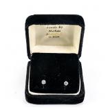 Ladies 14k WG .60-.75 Diamond Stud Earring Pair ++