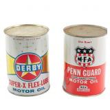 (2) Vintage Motor Oil Cans