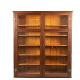 Walnut Two Door Glass Book / Display Case