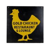 Gold Chicken Restaurant DS Hardboard Sign