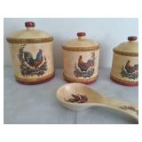 Expressions Chicken Canister Set & Spoon Holder