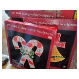 4 Christmas Holographic Sculpture Lights