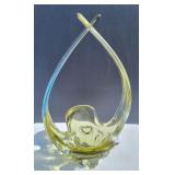 Chalet of Canada Art Glass Lorraine Olive Basket