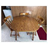 Maple Kitchen Table, 4 Chairs & 2 Extra Leaves