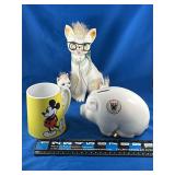 Harvard Bank, Cat & Mickey Mouse cup