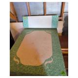 Green Formica Table w/hairpin legs and leaf