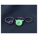 3 Sterling Rings