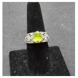 Sterling Peridot Ring Size 8