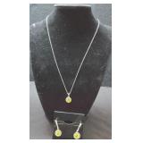 Sterling Silver & Citrine Necklace & Earrings
