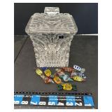 C C Crystal Candy Dish 6'x6'x8' with glass candy