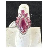 Sterling Silver Ring w/Ruby Stone Ring