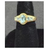 Aqua Marine & Sterling Size 7