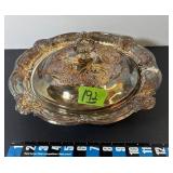 Covered Silver Plated 14.5 Dish