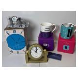 Flat of 2-Kate Spade Cups, 2-Clocks