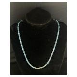 Sterling Silver Necklace w/teal Stones