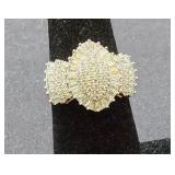 Sterling Silver & CZ Cocktail Ring Size 6