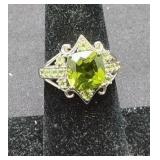 Sterling & Peridot Ring Size 7